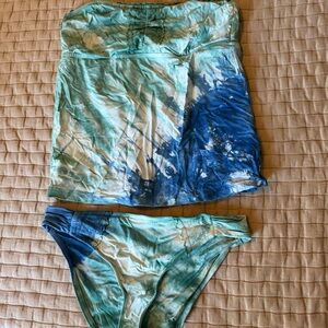 Lucky Brand Aqua and Blue Bikini Set